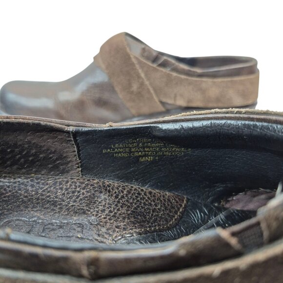 Born Womens Clogs Size 7 Leather Mules Casual Slip On Comfort Shoes Brown - Picture 5 of 8